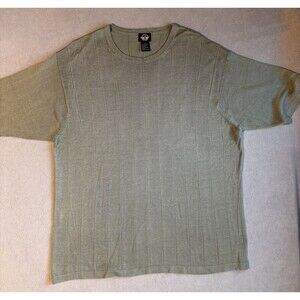 Dockers Knit Shirt Silk Blend Pullover Round Neck SS Sage Green Mens L-44 Chest